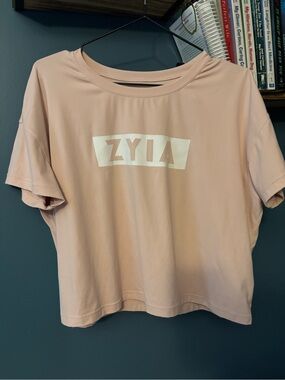 ZYIA Blush Cropped Crew Tee